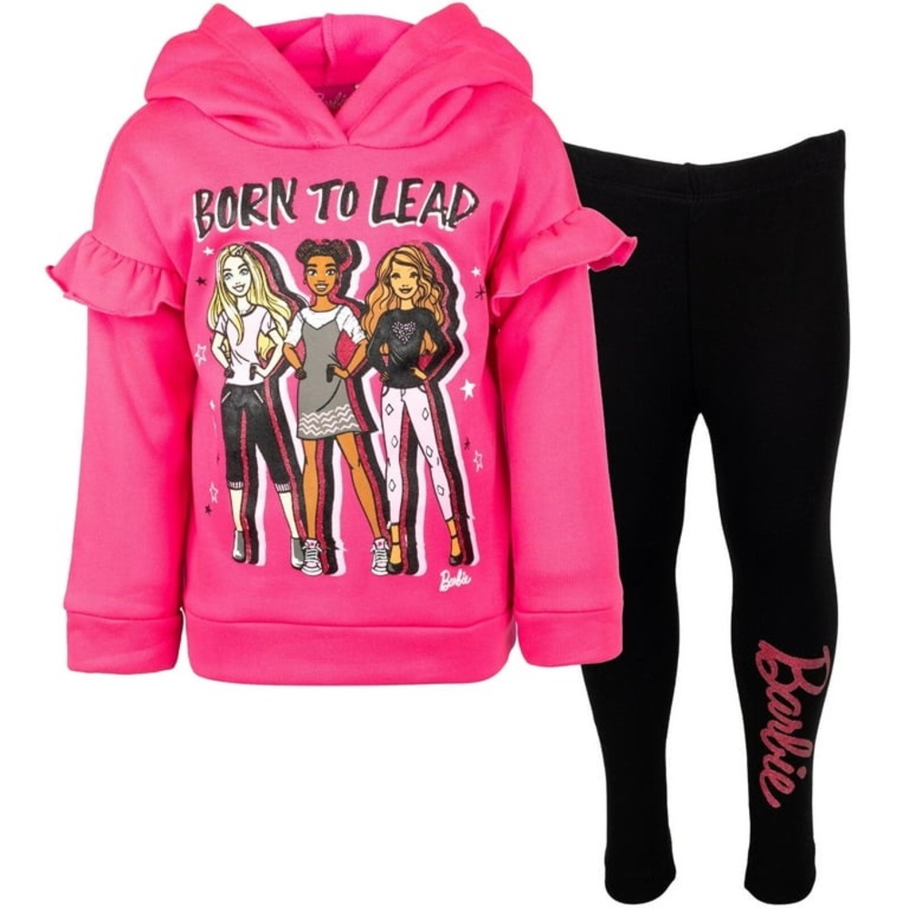 Barbie 5T Fleece Hoodie and Leggings Set
